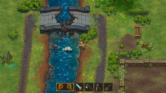 This contains a gameplay image of the game: Screenshot of Graveyard Keeper