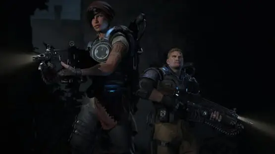 This contains a gameplay image of the game: Screenshot of Gears of War 4