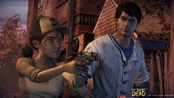 This contains a gameplay image of the game: Screenshot of The Walking Dead: A New Frontier