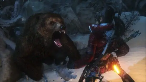Isso contém uma imagem de jogabilidade do jogo:Captura de tela de Rise of the Tomb Raider