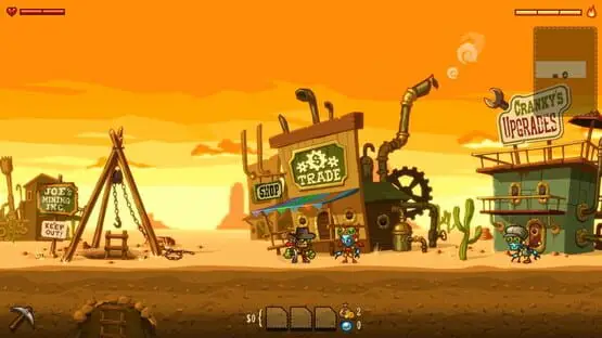 This contains a gameplay image of the game: Screenshot of SteamWorld Dig