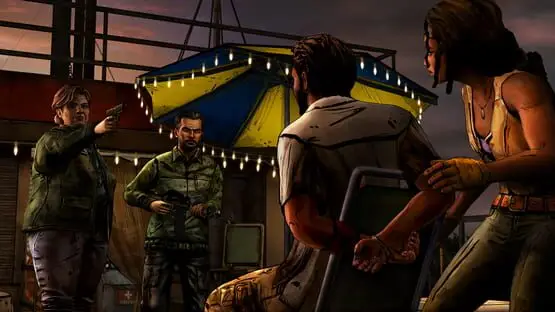 This contains a gameplay image of the game: Screenshot of The Walking Dead: Michonne