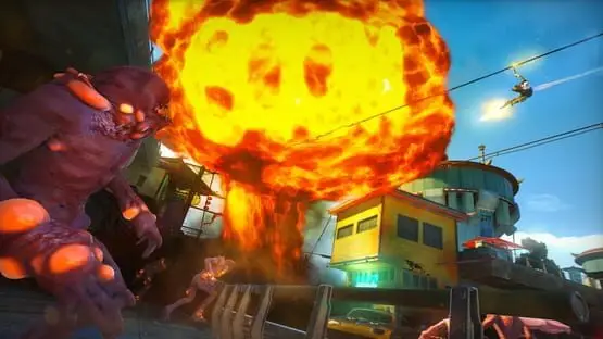 This contains a gameplay image of the game: Screenshot of Sunset Overdrive