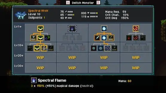 次のゲームプレイ画像を含みます: 画像のスクリーンショット Monster Sanctuary