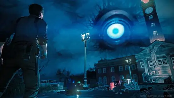This contains a gameplay image of the game: Screenshot of The Evil Within 2