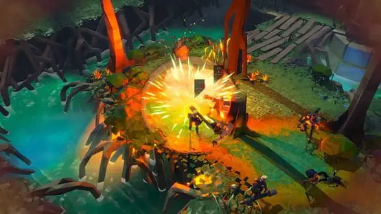 This contains a gameplay image of the game: Screenshot of Massive Chalice