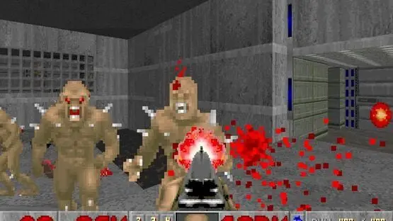 This contains a gameplay image of the game: Screenshot of Doom II: Hell on Earth