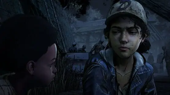 This contains a gameplay image of the game: Screenshot of The Walking Dead: The Final Season