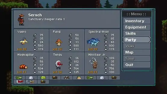 次のゲームプレイ画像を含みます: 画像のスクリーンショット Monster Sanctuary