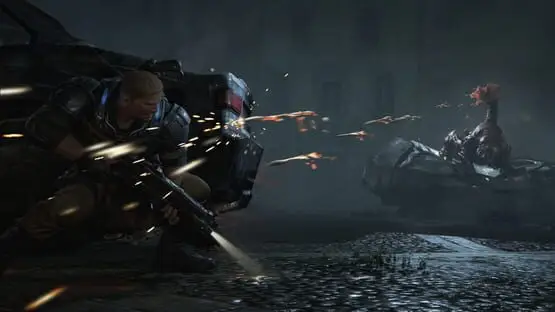 This contains a gameplay image of the game: Screenshot of Gears of War 4