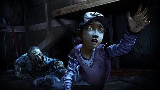This contains a gameplay image of the game: Screenshot of The Walking Dead: Season Two