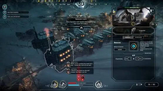 Esto contiene una imagen de juego de: Captura de pantalla de Frostpunk