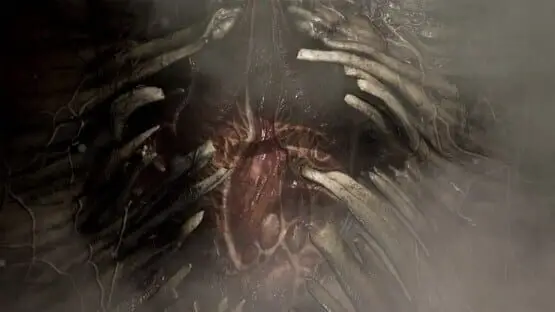 This contains a gameplay image of the game: Screenshot of Scorn