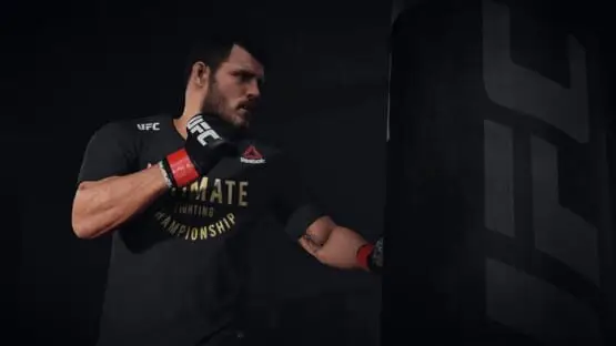 This contains a gameplay image of the game: Screenshot of EA Sports UFC 3