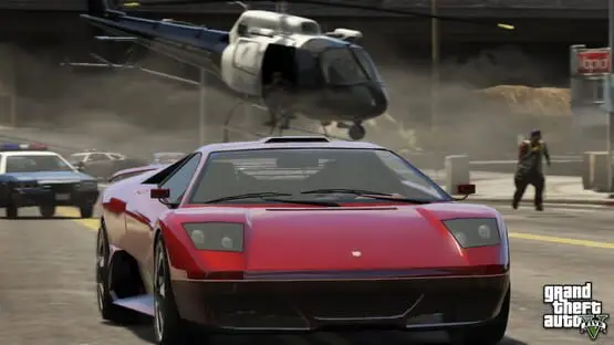 This contains a gameplay image of the game: Screenshot of Grand Theft Auto V