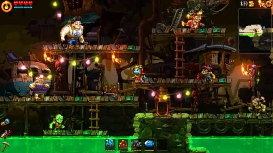 次のゲームプレイ画像を含みます: 画像のスクリーンショット SteamWorld Dig 2