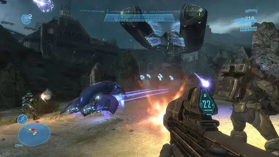 This contains a gameplay image of the game: Screenshot of Halo: Reach