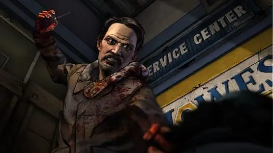 This contains a gameplay image of the game: Screenshot of The Walking Dead: Season Two