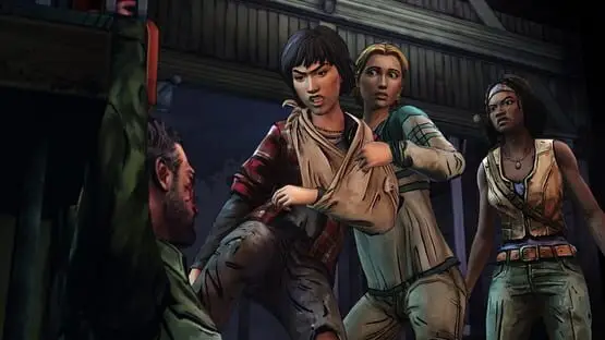This contains a gameplay image of the game: Screenshot of The Walking Dead: Michonne