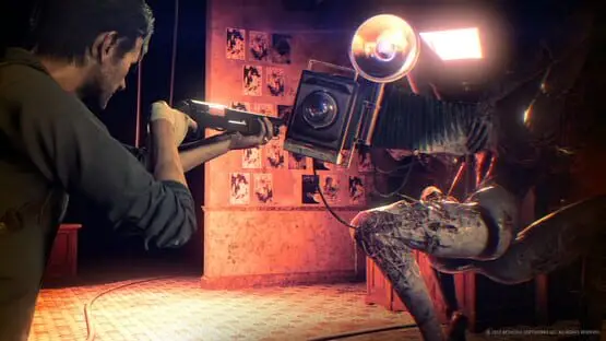 This contains a gameplay image of the game: Screenshot of The Evil Within 2