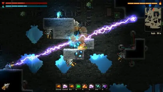 This contains a gameplay image of the game: Screenshot of SteamWorld Dig