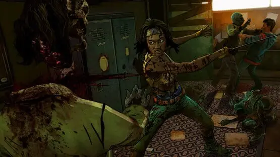 This contains a gameplay image of the game: Screenshot of The Walking Dead: Michonne