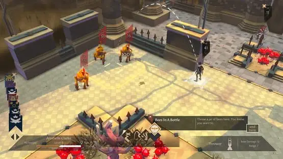 This contains a gameplay image of the game: Screenshot of Massive Chalice