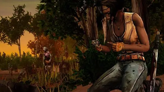 This contains a gameplay image of the game: Screenshot of The Walking Dead: Michonne
