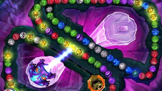 This contains a gameplay image of the game: Screenshot of Zuma's Revenge!