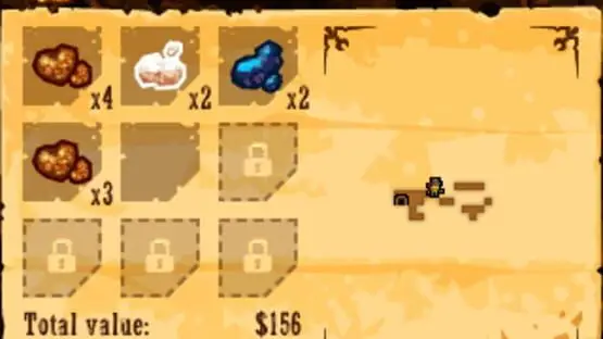 This contains a gameplay image of the game: Screenshot of SteamWorld Dig