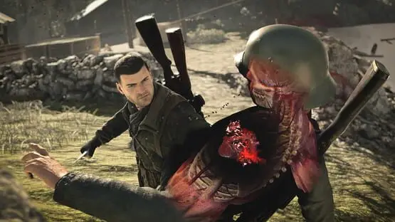 This contains a gameplay image of the game: Screenshot of Sniper Elite 4