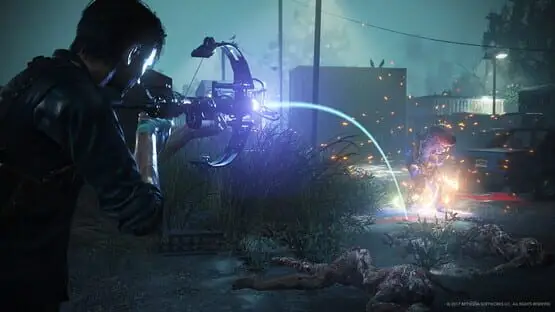 This contains a gameplay image of the game: Screenshot of The Evil Within 2