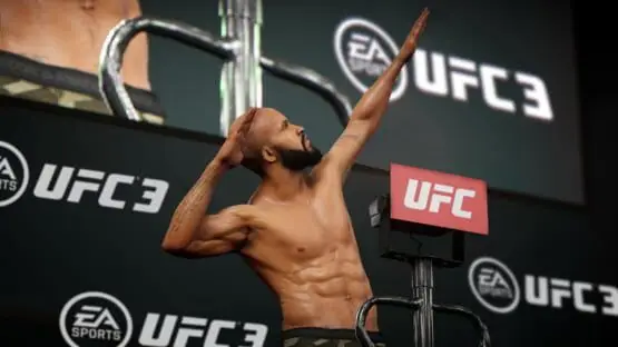 This contains a gameplay image of the game: Screenshot of EA Sports UFC 3