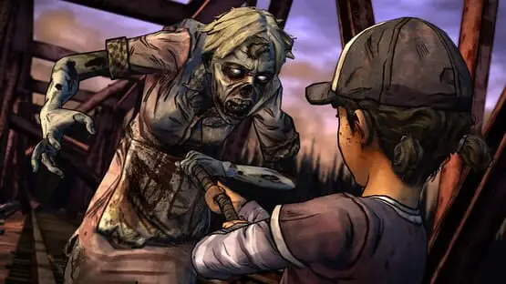 This contains a gameplay image of the game: Screenshot of The Walking Dead: Season Two