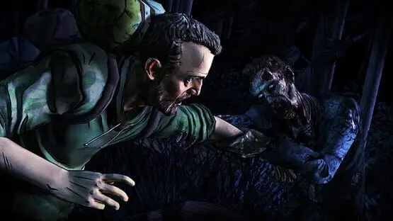 This contains a gameplay image of the game: Screenshot of The Walking Dead: Season Two
