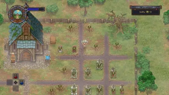This contains a gameplay image of the game: Screenshot of Graveyard Keeper