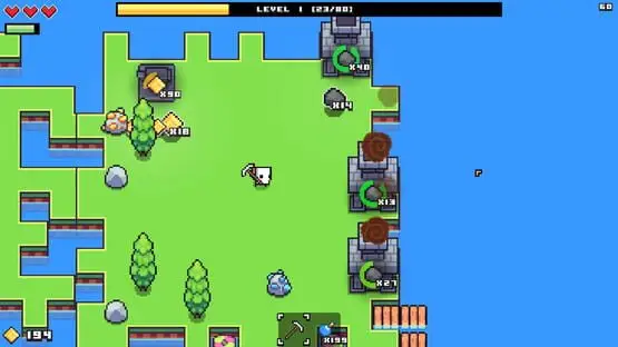 Isso contém uma imagem de jogabilidade do jogo:Captura de tela de Forager