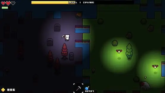 Isso contém uma imagem de jogabilidade do jogo:Captura de tela de Forager