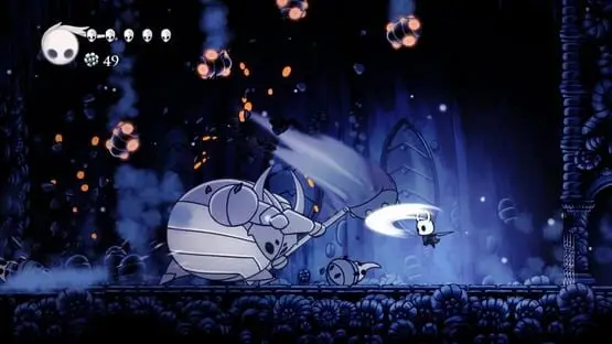 This contains a gameplay image of the game: Screenshot of Hollow Knight: Voidheart Edition