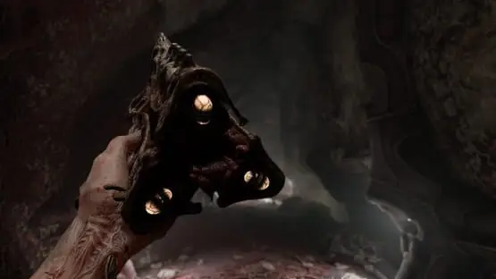 This contains a gameplay image of the game: Screenshot of Scorn
