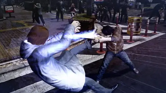 This contains a gameplay image of the game: Screenshot of Yakuza 5 Remastered