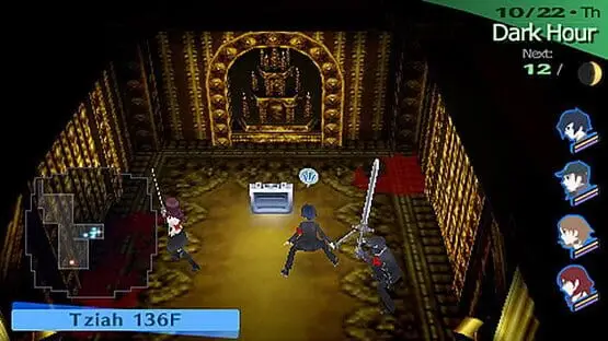 Isso contém uma imagem de jogabilidade do jogo:Captura de tela de Persona 3 Portable