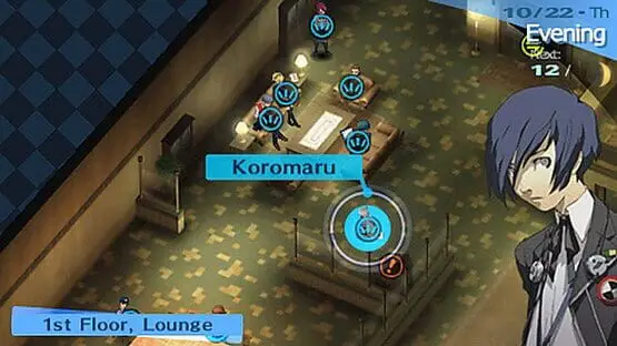 Isso contém uma imagem de jogabilidade do jogo:Captura de tela de Persona 3 Portable