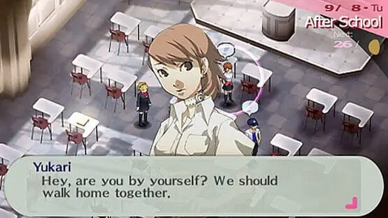 Isso contém uma imagem de jogabilidade do jogo:Captura de tela de Persona 3 Portable