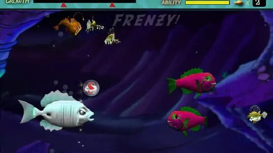 This contains a gameplay image of the game: Screenshot of Feeding Frenzy