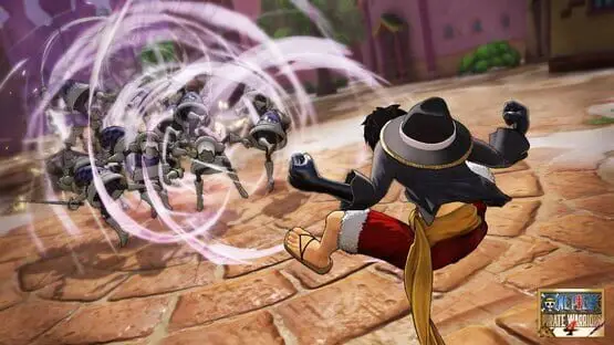 This contains a gameplay image of the game: Screenshot of One Piece: Pirate Warriors 4