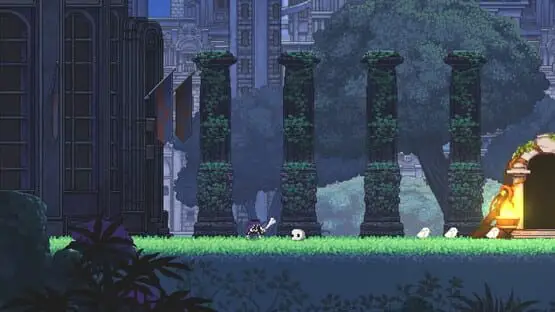 This contains a gameplay image of the game: Screenshot of Skul: The Hero Slayer