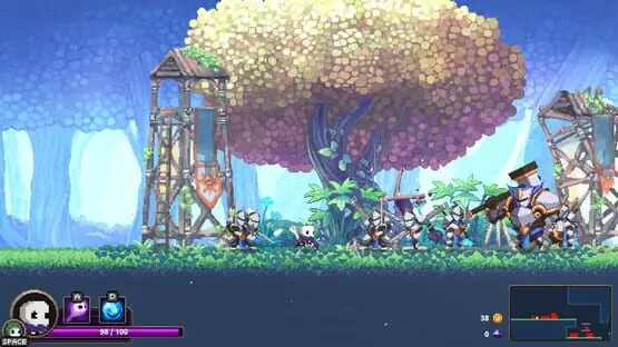 This contains a gameplay image of the game: Screenshot of Skul: The Hero Slayer