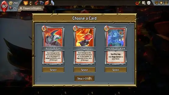 Ceci contient une image de gameplay du jeu : Capture d'écran de Monster Train