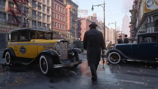 This contains a gameplay image of the game: Screenshot of Mafia: Definitive Edition